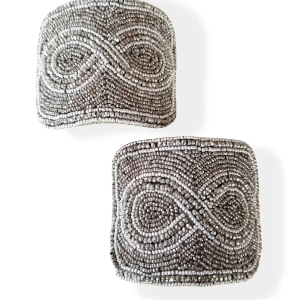 Vintage Antique Art Deco 1920s Made In France Beaded Shoe Clip Buckle Set - Picture 1 of 15